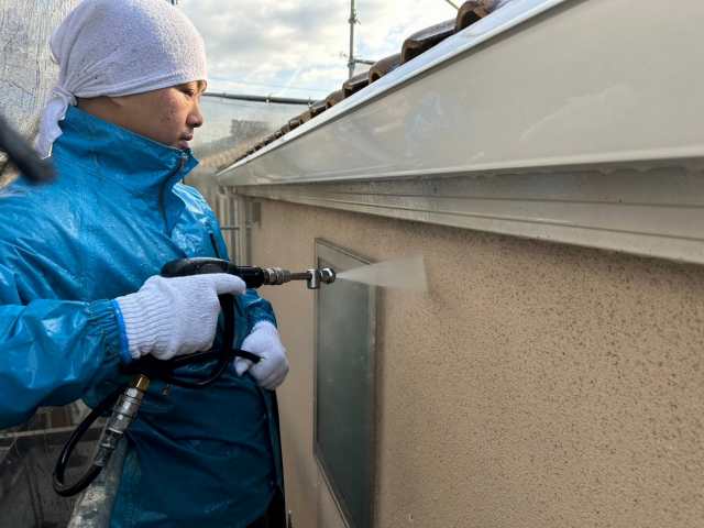 守山区 住友林業 南欧風住宅 外壁塗装 施工例 高圧洗浄 イメージ