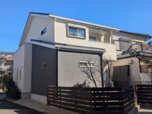大府市　シンプルモダン住宅　外壁塗装　施工例