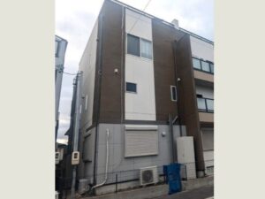 名古屋市千種区　グレージュ×ブラウン系　モダン住宅　外壁塗装　施工例