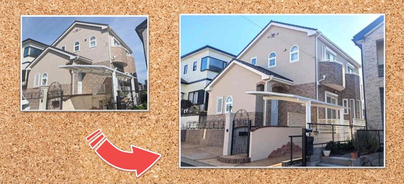 エレガントな南欧風住宅　外壁塗装　施工例