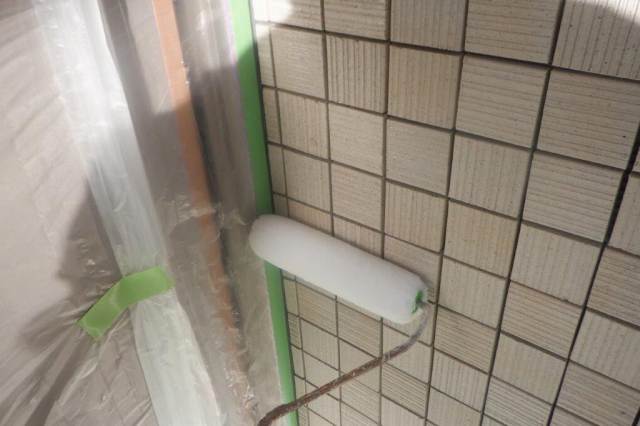 桑名市 東新住建 ブラウン×ベージュ系 外壁塗装 施工例 タイル外壁塗装上塗り イメージ