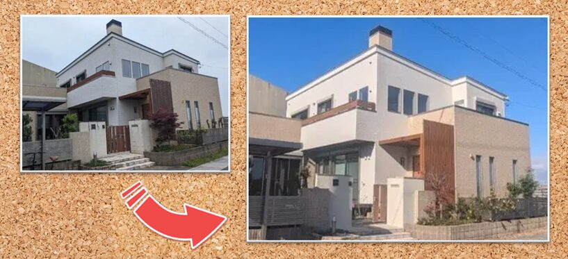 アーバンモダン住宅　外壁塗装　施工例