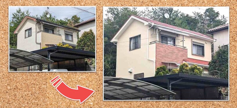 かわいい洋風住宅　屋根　外壁塗装　施工例　イメージ