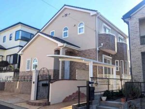 長久手市　エレガントな南欧風住宅　外壁塗装　施工例