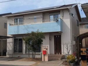 東海市　ブルー×ホワイト系　大和ハウス　外壁塗装　施工例
