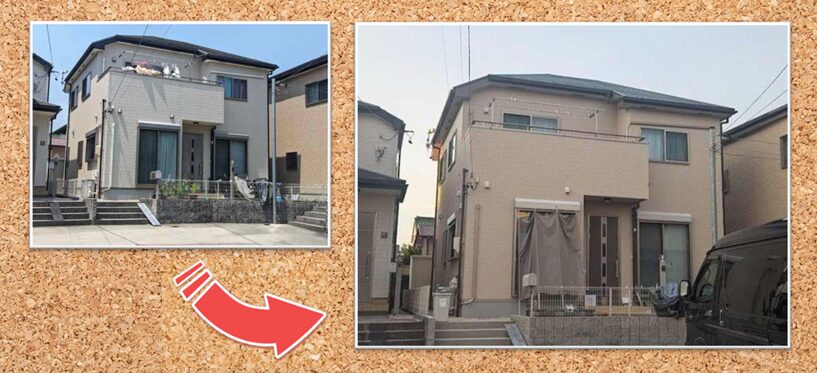 昭和区　シンプルモダン住宅　外壁塗装　施工例　イメージ