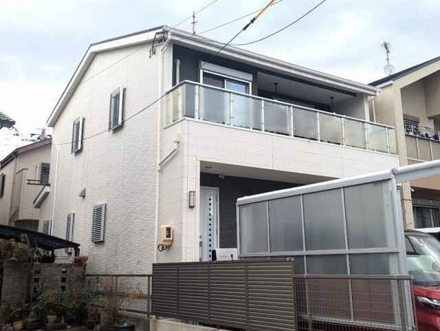 瑞穂区 ホワイト×アンティークブラック系 外壁塗装 施工例 塗装前 イメージ