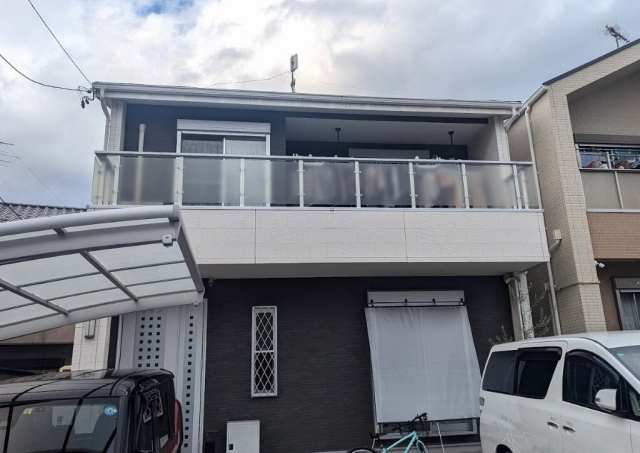瑞穂区 ホワイト×アンティークブラック系 外壁塗装 施工例 イメージ