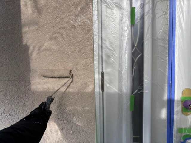 長久手市 エレガントな南欧風住宅 外壁塗装 施工例 外壁上塗り イメージ