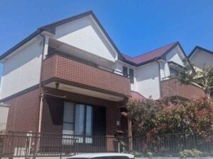 知多市　洋風住宅　多彩仕上げダブルトーン外壁塗装　施工例