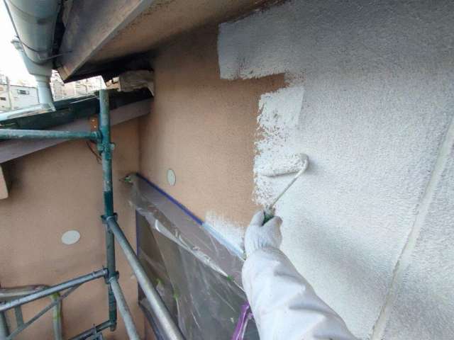 名古屋市北区　グレーベージュ系　和風住宅　外壁塗装　施工例　イメージ