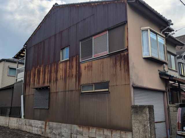 名古屋市北区　グレーベージュ系　和風住宅　外壁塗装　施工例　塗装前　イメージ