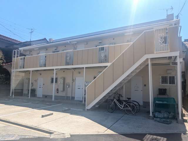 名古屋市中川区 ベージュ系 賃貸アパート外壁塗装 施工例
