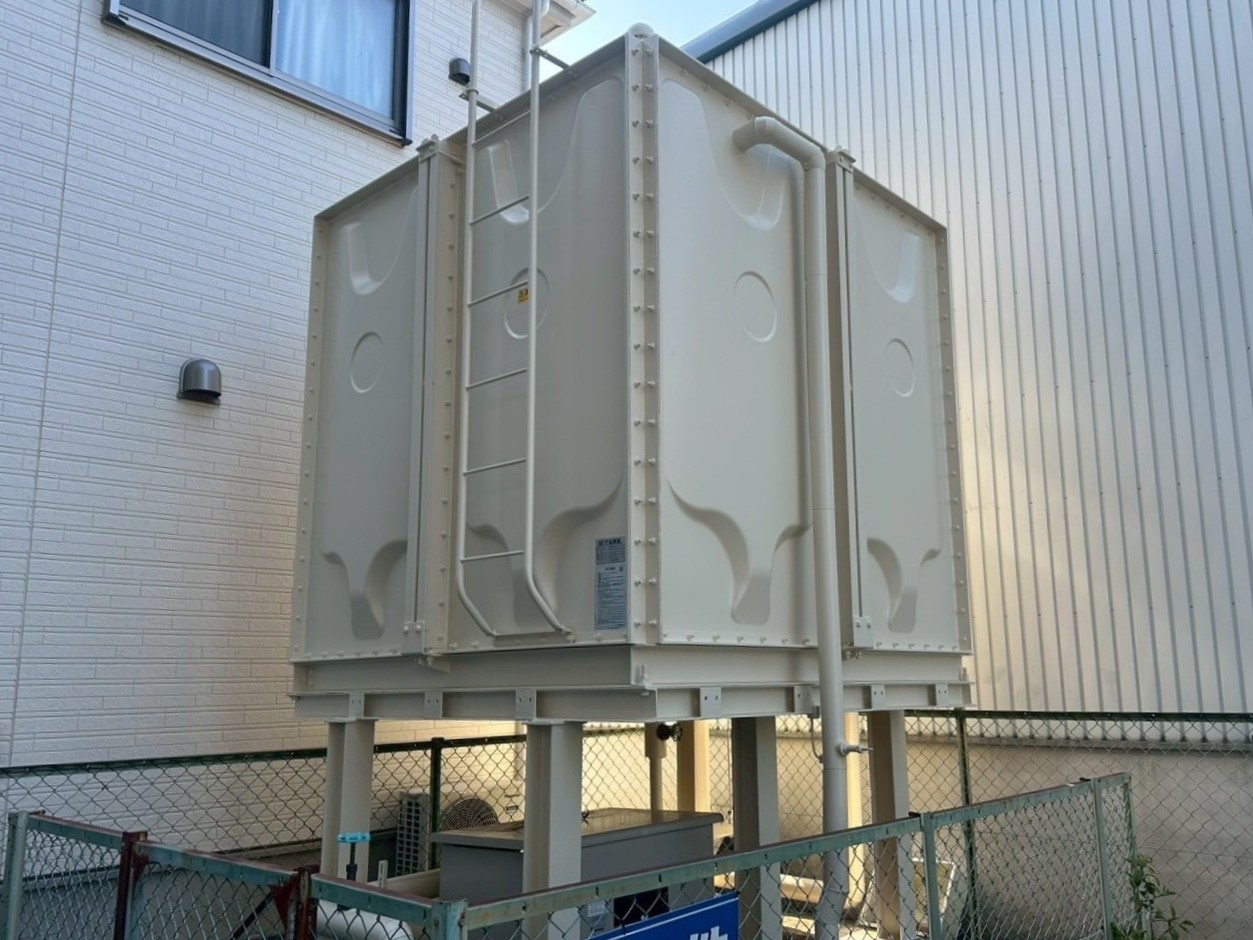 春日井市　賃貸マンション　外壁塗装　施工例　貯水タンク塗装　完成　イメージ