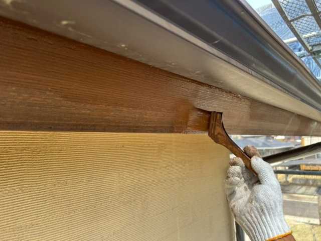 江南市 ナチュラル和モダン住宅 外壁塗装 施工例 破風上塗り イメージ