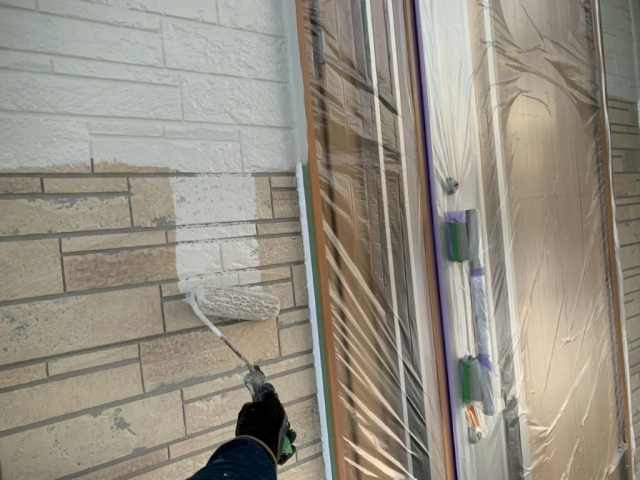 名古屋市緑区 ナチュラルモダン住宅 外壁塗装 施工例 トリプルトーン1回目 イメージ