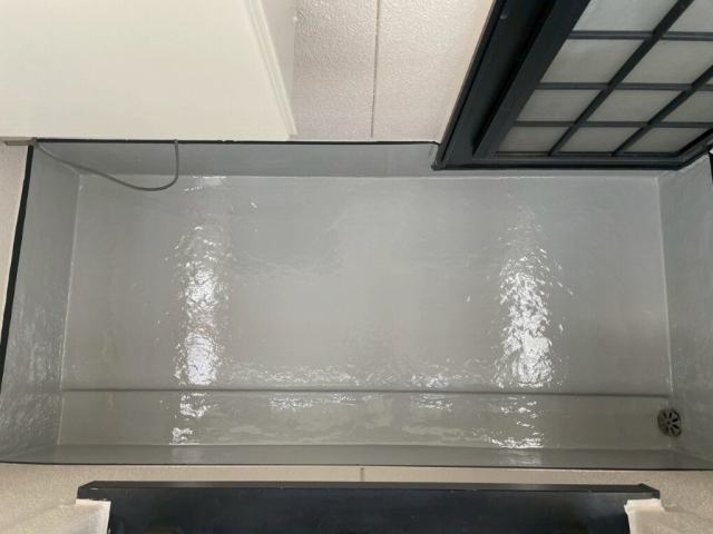 千種区　アイボリー×ブラウン系　ツートンカラー　外壁塗装　施工例　バルコニー防水塗装完成　イメージ