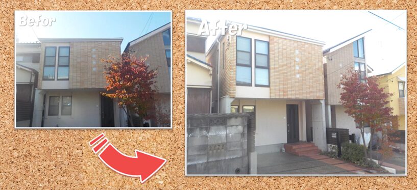 ウッドフレンズ　シンプルモダン住宅　屋根・外壁塗装　施工例　イメージ