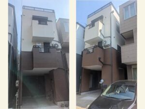 千種区｜アイボリー×ブラウンのツートンカラーで魅せる　外壁塗装施工例