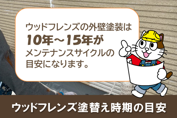 ウッドフレンズ 外壁塗装 メンテナンス時期の目安 イメージ