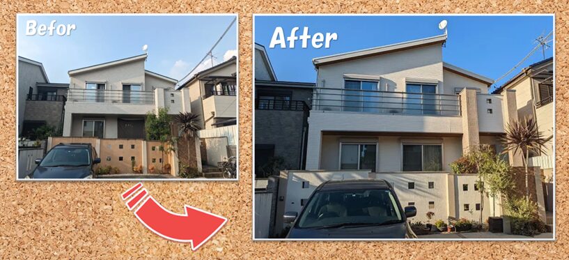 玉善 おしゃれなナチュラルモダン住宅　外壁塗装　施工例　イメージ