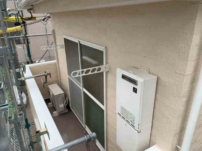 千種区 ナチュラル系ツートンカラー 賃貸アパート外壁塗装 施工例 ベランダ内側塗装完成 イメージ