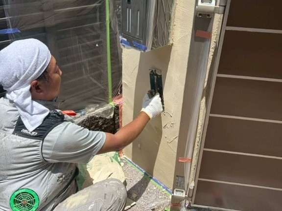 長久手市　ジョリパット　外構塗装　施工例　外構上塗り　イメージ