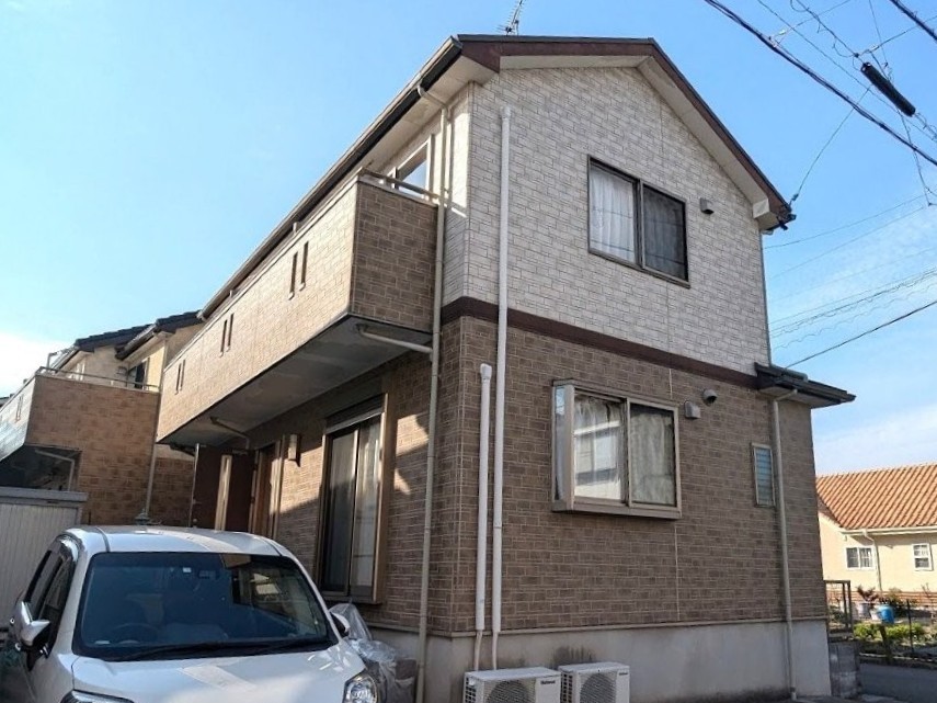 北名古屋市　サンヨーハウジング　洋風モダン住宅　外壁塗装　施工例　塗装前　イメージ