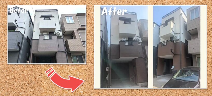 東新住建　アイボリー×ブラウンのツートンカラーで魅せる　外壁塗装施工例　イメージ
