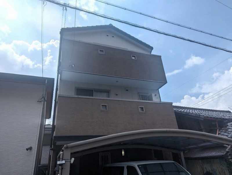 千種区　ブラウン×ベージュ系　外壁塗装　施工例　塗装前　イメージ