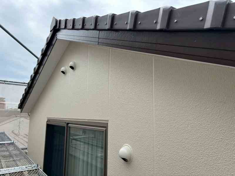 千種区 ブラウン×ベージュ系 外壁塗装 施工例 破風・外壁塗装 完成 イメージ