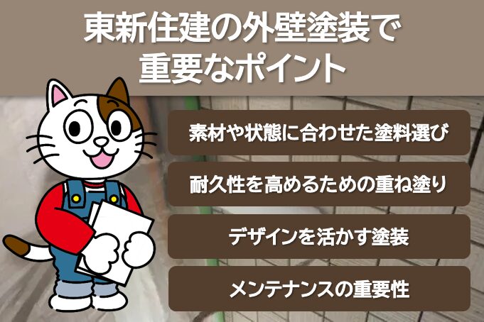 東新住建の外壁塗装で重要なポイント　イメージ