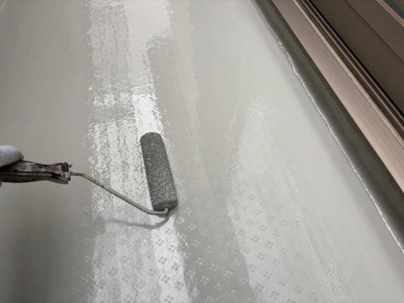 千種区　ブラウン×ベージュ系　外壁塗装　施工例　ベランダ防水塗装　イメージ