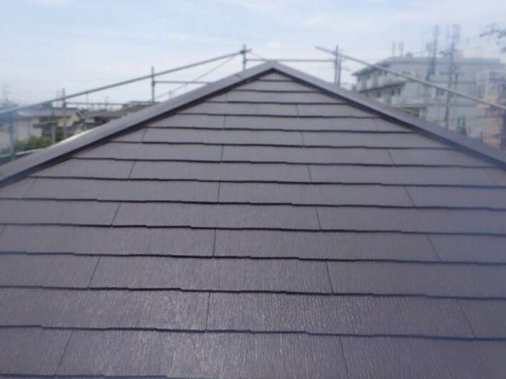 守山区 ベージュ系の上品なツートンカラー 外壁塗装 施工例 屋根塗装 完成 イメージ