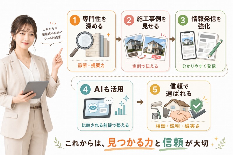 外壁塗装の市場縮小・AI時代における塗装専門店の対応策 イメージ