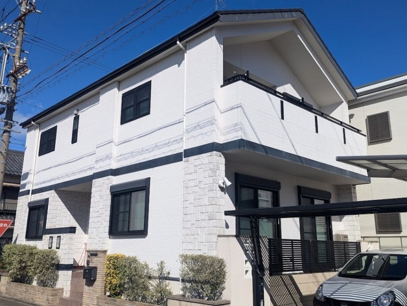 名古屋市中川区　おしゃれなダブルトーン外壁塗装　施工例　塗装前　イメージ