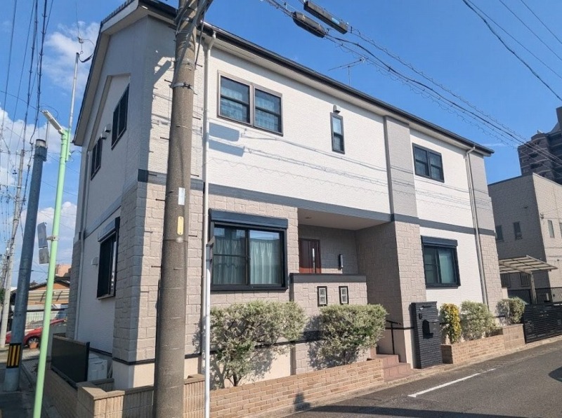 中川区 おしゃれなダブルトーン外壁塗装 施工例 完成イメージ