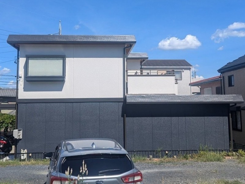 名古屋市緑区 セキスイハイム ブラック×ホワイト系 外壁塗装 施工例 完成 イメージ