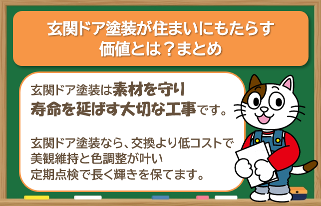 まとめ 玄関ドア塗装が住まいにもたらす価値とは? イメージ