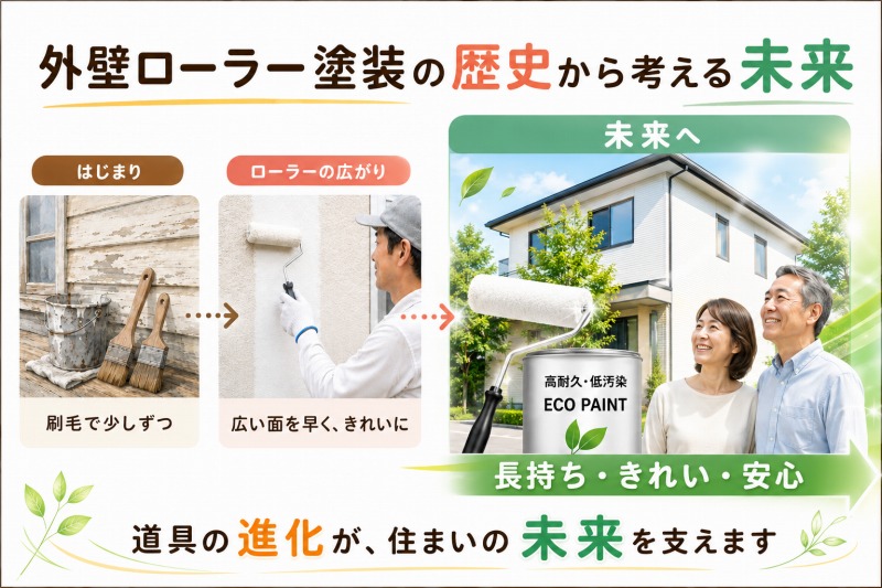 外壁ローラー塗装の歴史から考える未来|次世代素材の登場 イメージ