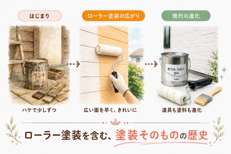 ローラー塗装を含む、塗装そのものの歴史 イメージ