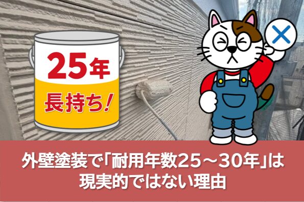 外壁塗装で「耐用年数25~30年」は現実的ではない理由 イメージ
