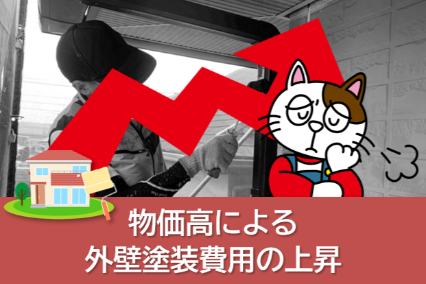 物価高による外壁塗装費用の上昇について 市場縮小 イメージ