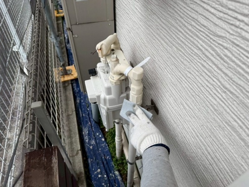 半田市　ウッドフレンズ　ネイビー系　モダン住宅外壁塗装　施工例　メーターボックス塗装　イメージ