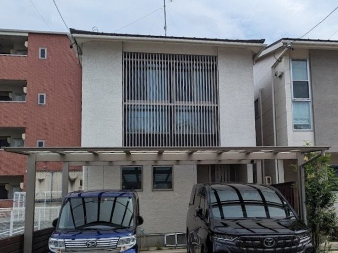 半田市　ウッドフレンズ　ネイビー系　モダン住宅外壁塗装　施工例　塗装前　イメージ