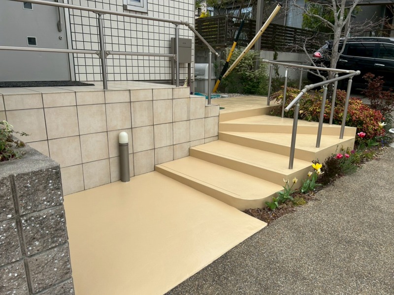 桑名市 玄関アプローチ床面塗装 施工例 床塗装 完成③ イメージ