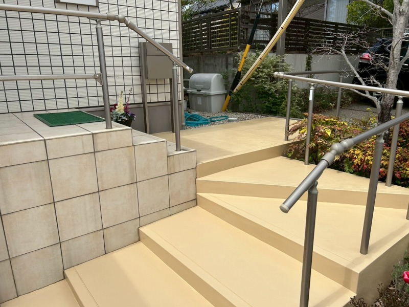桑名市 玄関アプローチ床面塗装 施工例 床塗装 完成① イメージ