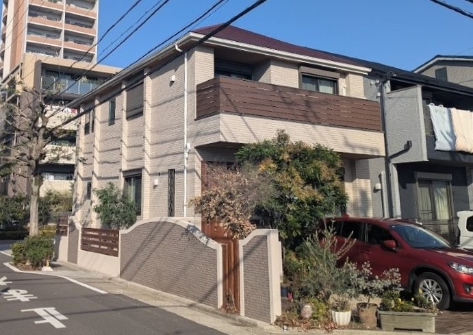 名古屋市北区 ナチュラルベージュ系 多彩仕上げ外壁塗装 施工例 外壁・屋根塗装 完成 イメージ