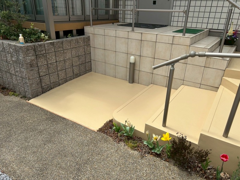 桑名市 玄関アプローチ床面塗装 施工例 床塗装 完成② イメージ