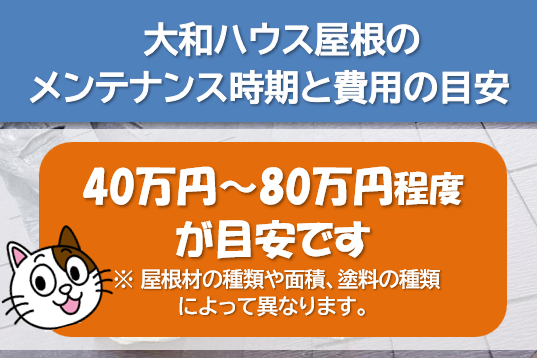 大和ハウス外壁塗装 屋根のメンテナンス時期と費用の目安 イメージ
